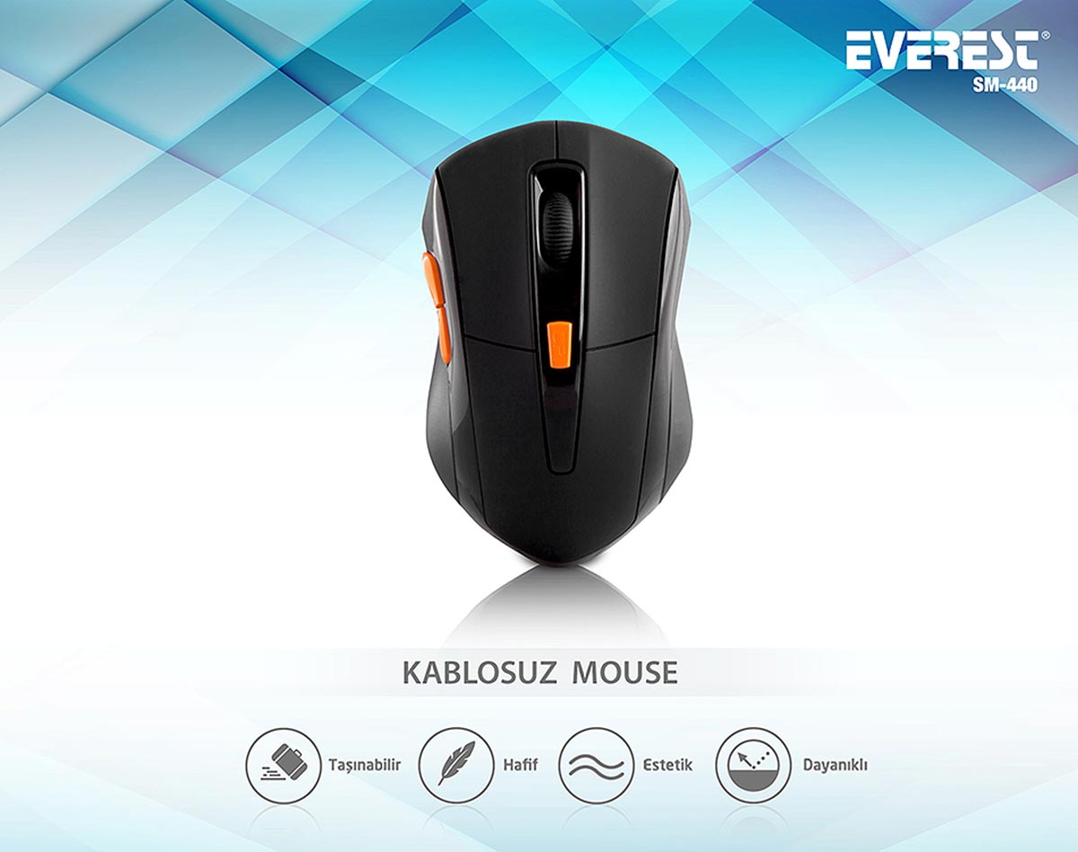Everest SM-440 Usb 2.4 GHZ 1200 DPİ Kablosuz Mouse